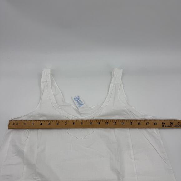VTG ADONNA White Cotton Nightgown Chemise Womens Size 38 / M Sleeveless Shift - Picture 6 of 9